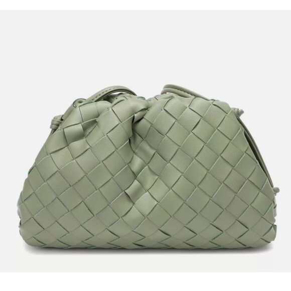 Tiffany & Fred Paris Woven Leather Crossbody Sage Green - Picture 2 of 7